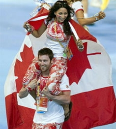 Các vận động viên của Canada trong lễ bế mạc Olympic Bắc Kinh.